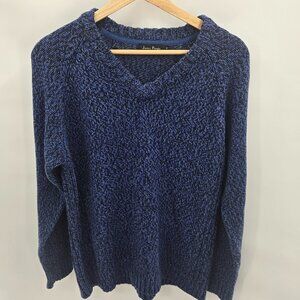 James Pringle Blue Black V-Neck Pullover Sweater Medium